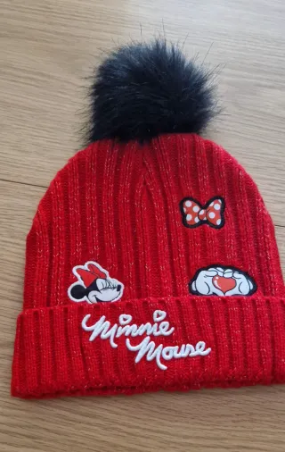 Gorro Minnie Mouse con pompón negro