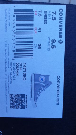 Converse Bota Gris Talla 41