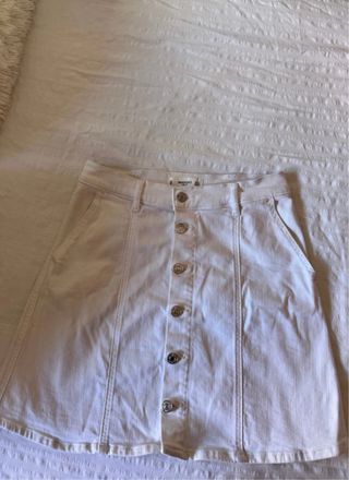 Falda vaquera blanca Mango