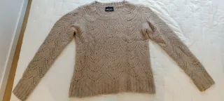 Jersey Pieces punto calado beige Talla M