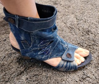 Botines vaqueros denim abiertos
