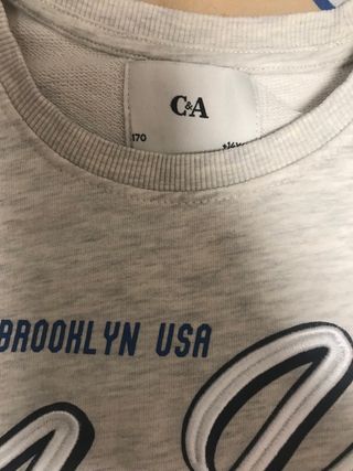 Sudadera C&A Gris Jaspeado Talla 14 años 170cm