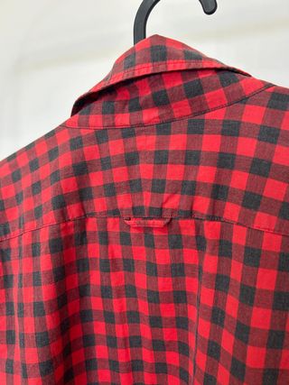 Camisa Lacoste Cuadros Rojo y Negro Talla L