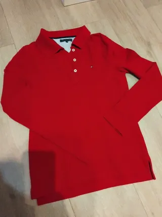 Polo Tommy Hilfiger Rojo Manga Larga