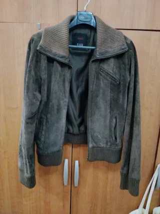 Chaqueta de ante mujer marrón