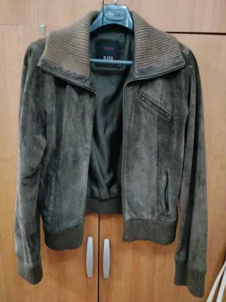 Chaqueta de ante mujer marrón