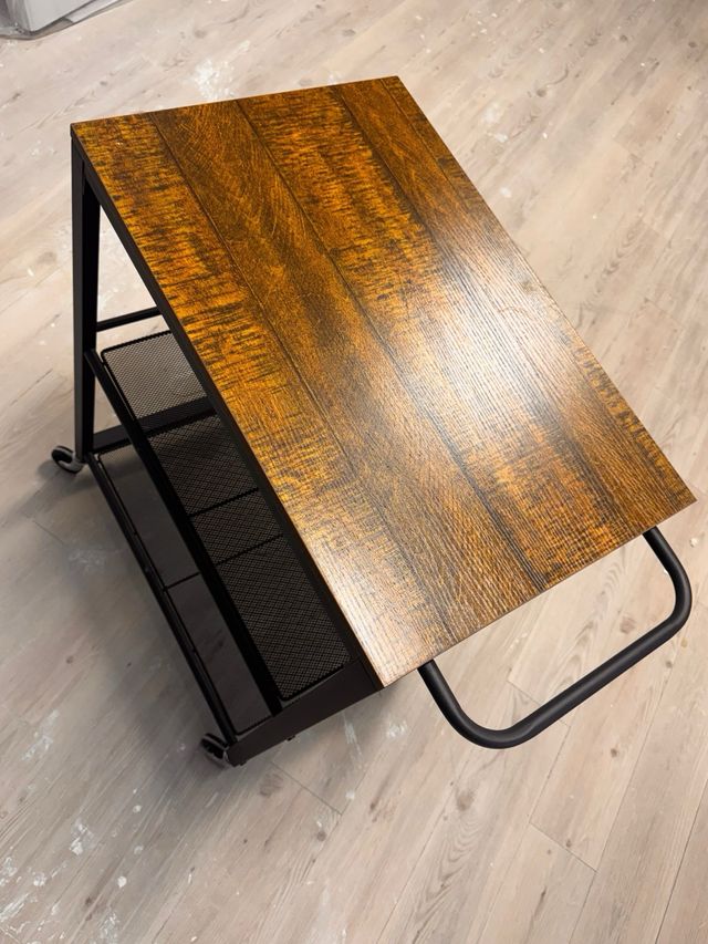 Carrito camarera 3 estantes madera y metal