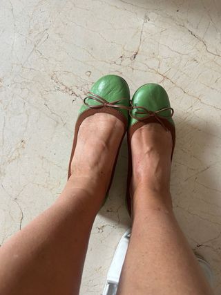 Set 2 Bailarinas Piel Italiana Talla 39