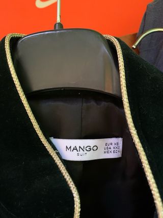Chaqueta Mango Terciopelo Verde