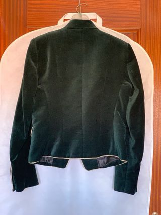 Chaqueta Mango Terciopelo Verde