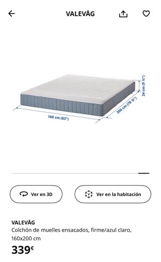 Cama Nido Ikea Brimnes y Colchón Valevag 160x200
