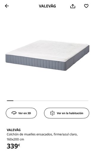 Cama Nido Ikea Brimnes y Colchón Valevag 160x200