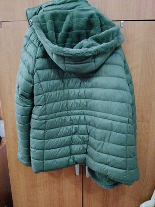 Chaquetón acolchado verde mujer
