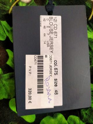 Blusa Roberto Cavalli Estampada Verde y Negra