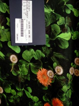 Blusa Roberto Cavalli Estampada Verde y Negra