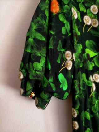 Blusa Roberto Cavalli Estampada Verde y Negra