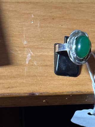 Anillo Plata 925 Hecho a Mano Piedra Verde