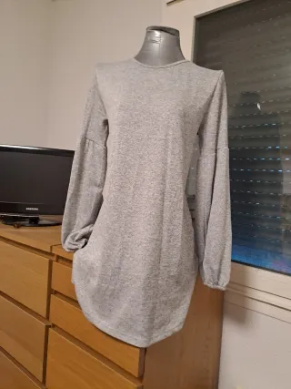 Vestido mujer manga larga gris talla única