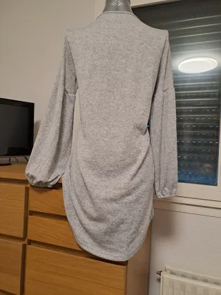 Vestido mujer manga larga gris talla única