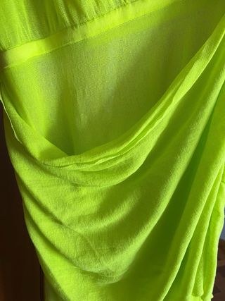 Vestido largo verde amarillo talla única