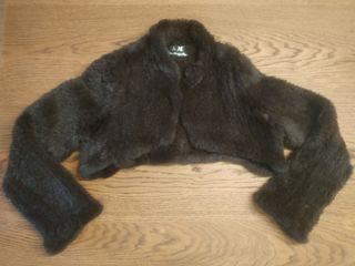 Bolero peloso corto marrone