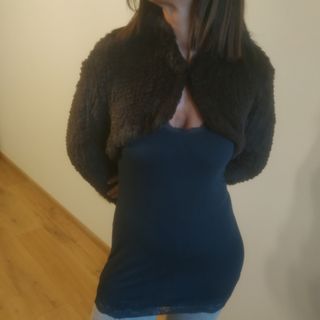 Bolero peloso corto marrone