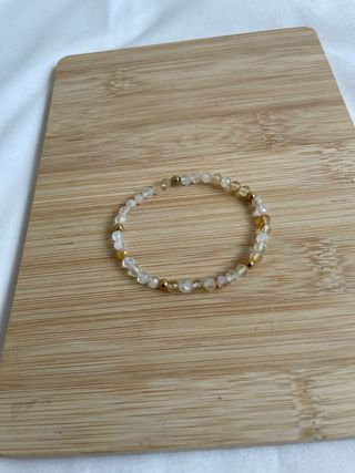 Pulsera elástica de citrino facetado de 4mm