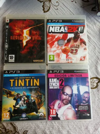 Lote 4 Juegos PS3: Resident Evil, NBA 2K11, Tintin