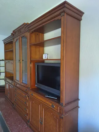 Mueble salón vitrina, cajones y puertas