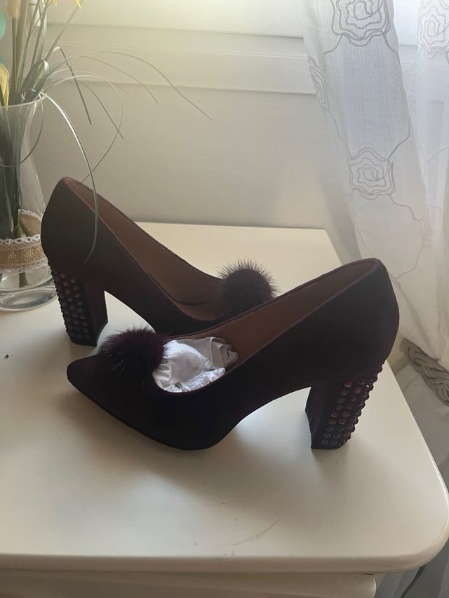 Zapatos de tacón morados talla 39