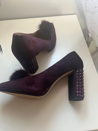Zapatos de tacón morados talla 39