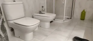 Conjunto de baño: inodoro, bidé,pica, plato grifos
