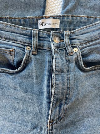 Pantalón vaquero Zara flare azul