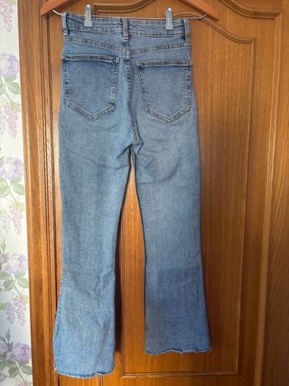 Pantalón vaquero Zara flare azul