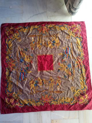 Pañuelo Vintage Cuadrado Antiguo equestre 90 cm