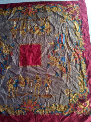 Pañuelo Vintage Cuadrado Antiguo equestre 90 cm