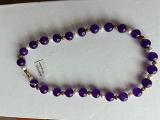 Collar amatista y perlas