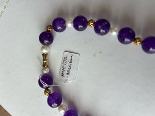Collar amatista y perlas