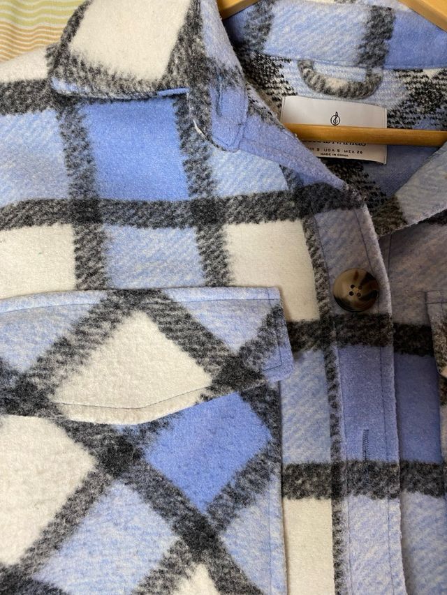 Sobrecamisa cuadros azul y blanco