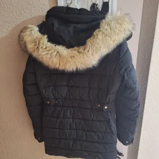 Chaquetón Zara Negro Mujer.