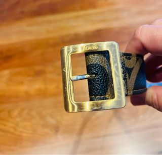 Cinturón TOUS Piel Marrón Hebilla Dorada