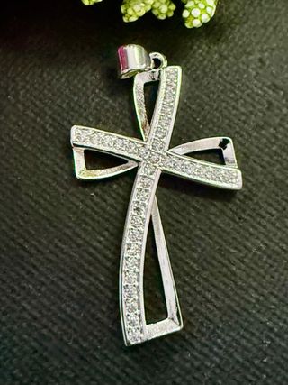 Colgante Cruz Plata de Ley Circonitas