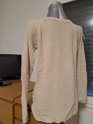 Jersey mujer manga larga beige