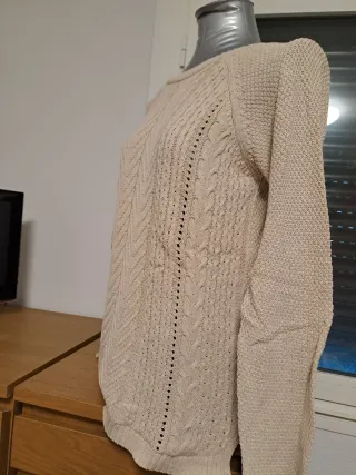 Jersey mujer manga larga beige