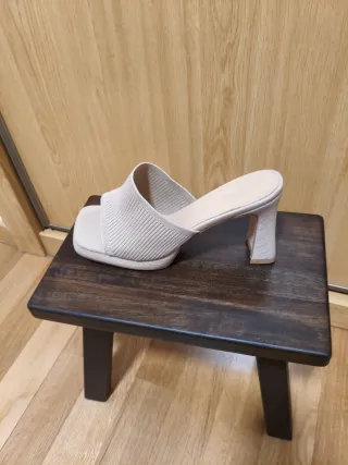 Sandalias tacón beige 6 cm