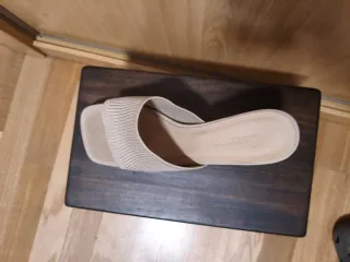 Sandalias tacón beige 6 cm