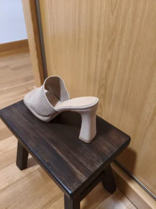 Sandalias tacón beige 6 cm