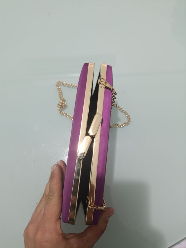 Bolso de mano Misako púrpura y dorado