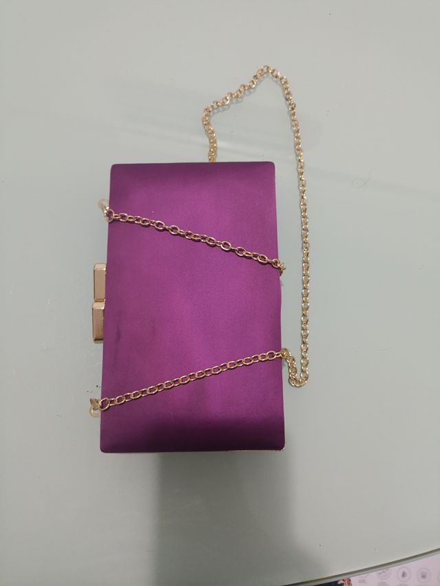 Bolso de mano Misako púrpura y dorado