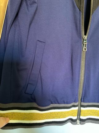 Chaqueta Desigual azul y dorada